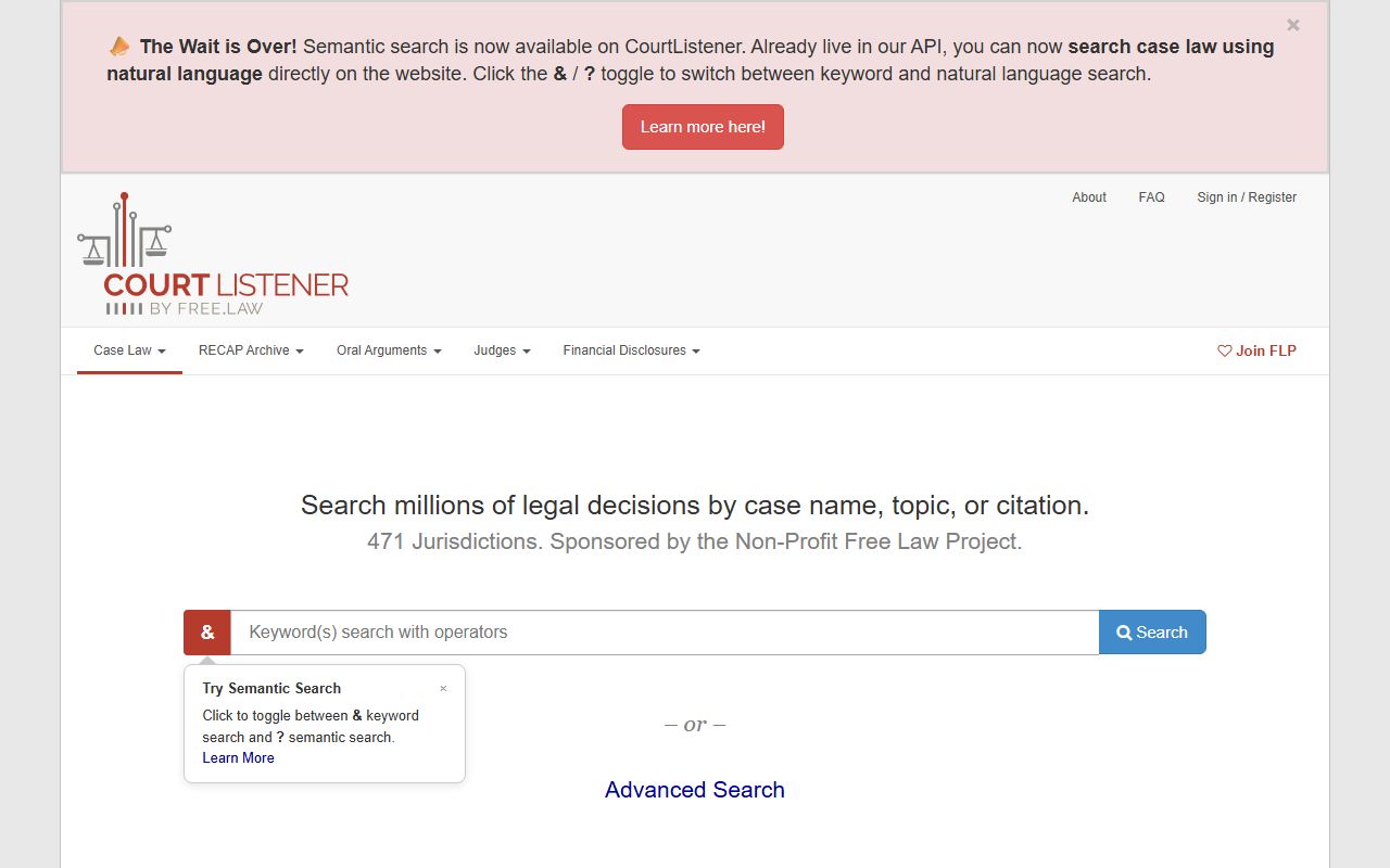 Baltimore City court records CourtListener free legal search tool