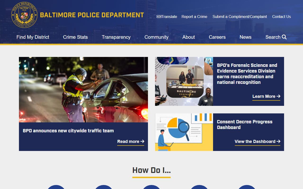 Baltimore City arrest records Baltimore Police Department homepage