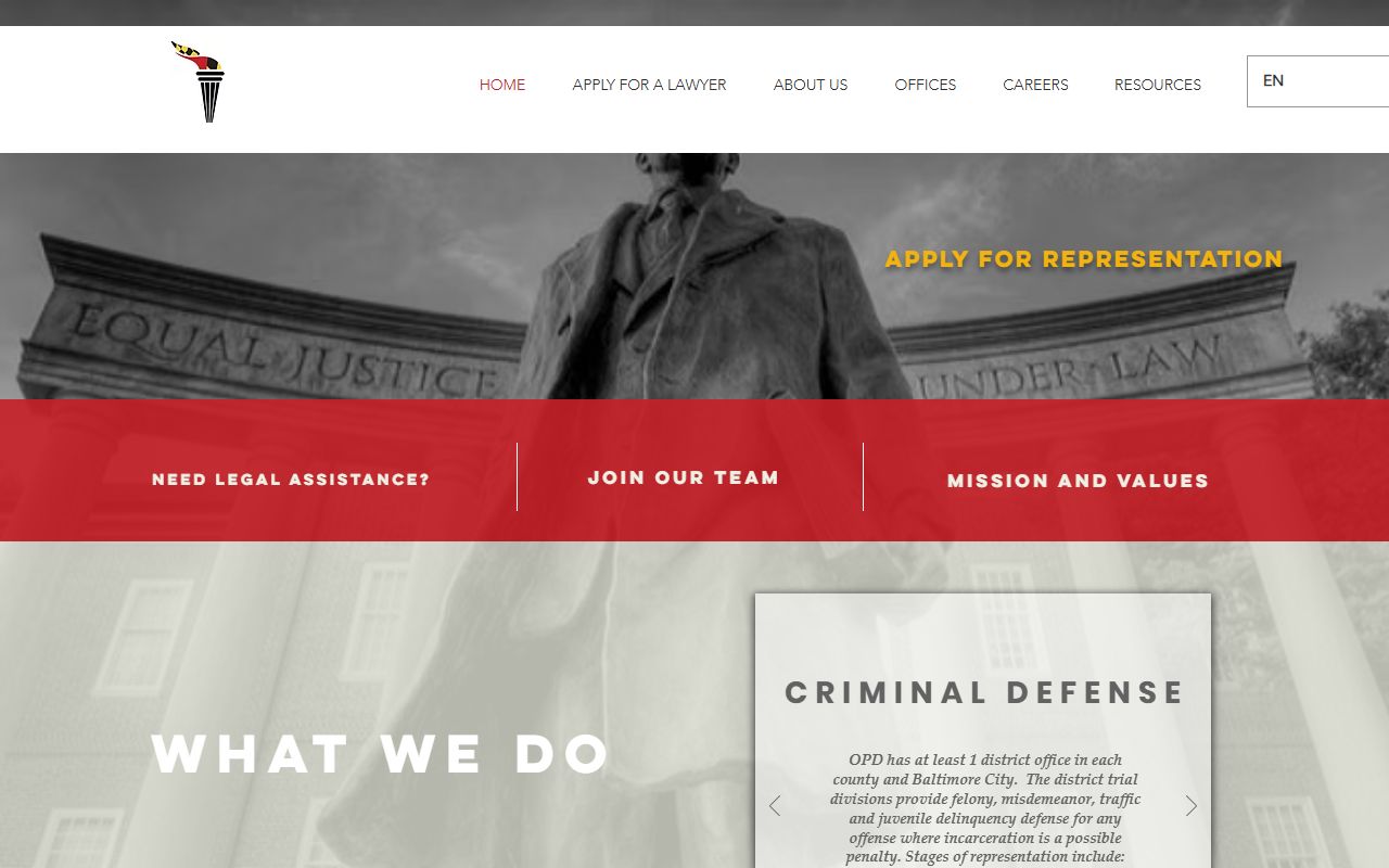 Baltimore City arrest records Maryland Office of the Public Defender homepage
