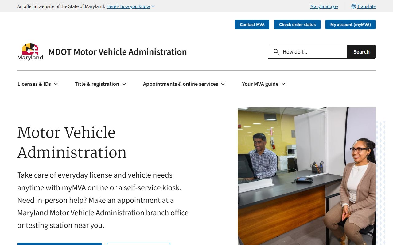 Baltimore City traffic court records Maryland Motor Vehicle Administration driver record page
